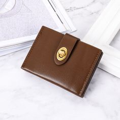 Olives Turn Lock Wallet Compact Business Coin Purse With Card Slots, Rectangular Coin Purse With Card Slots For Business, Rectangular Business Coin Purse With Card Slots, Compact Brown Wallet With Card Slots, Simple Wallet, Card Purse, Purse Fashion, Pu Leather Wallet, Wallet Organization