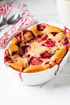 a close up of a pie in a dish on a table