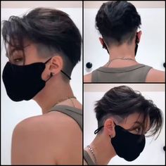 Shirt Colored Hair, Shaved Back And Sides Long On Top, Tomboy Hairstyles Straight Hair, Side Shaved Hairstyles Short Masc, Short Hair Ideas Masculine, Tomboy Haircut Undercut, Haircut For Tomboy, Short Hair Tomboy Style