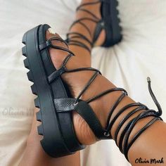 Olivia Mark - Platform Sandals with Strap Detail - Stylish Beach Footwear Beach Footwear, Women Platform Shoes, Boot Pumps, Shoes Outlet, Fashion Fits, Purse Jewelry, Olivia Mark, Platform Shoes, Strap Sandals