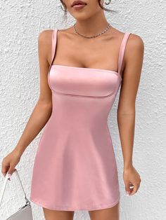 Discover elegance with our Barbie Solid Cami Backless Zipper Dress, a perfect blend of simplicity and style. This dress boasts a casual and plain pattern, complemented by details like a backless feature and a convenient zipper. Embrace comfort with its sleeveless cami design and mini length, made even better by the slight stretch fabric for flexibility. A truly versatile addition to your wardrobe! Features: Style: Casual Pattern Type: Plain Details: Backless, Zipper Type: Cami Sleeve Length: Sle Comfy Jumpsuits, Zipper Dress, Dress Zipper, Pink Dress, Stretch Fabric, Light Pink, Style Casual, Sleeve Length, Zipper