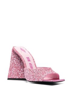 The Attico Devon 115mm sequin-embellished Mules - Farfetch The Attico, Mule Clogs, Mules Shoes, Devon, Mule, Calf Leather, Block Heels, Open Toe, Clogs