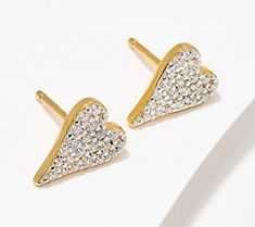 Add a subtle (and sentimental) spot of sparkle to any outfit with these pave heart stud earrings. Jennifer Miller, Heart Stud Earrings, Heart Studs, Heart Earrings Studs, Earrings Sterling Silver, Heart Jewelry, Rhodium Plated, Ear Piercings, Jewelry Earrings