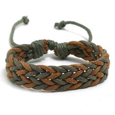 Style: Ethnic Style Material: Wax line Fashion Element: National Casual Leather Bracelet For Festivals, Casual Brown Leather Bracelet For Festivals, Brown Waxed Cord Braided Bracelet For Festival, Casual Bracelets, Couple Hands, Knit Bracelet, Hand Bracelet, Punk Jewelry, Vintage Punk