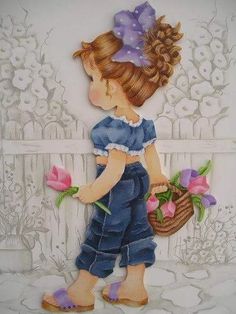 Sara Key, Sarah Key, Sara Kay, Sarah Kay, Holly Hobbie, Tole Painting, Vintage Cards, Cute Illustration, Fabric Painting