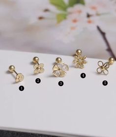 14k Real Gold Screw Back Mini Screw Back Flower Crystal Earring Dainty Chic Cute Kids Styles Jewelry Gift Wedding XC - Etsy Cute Gold Flower-shaped Earrings, Gold Dainty Flower Earrings, Cute Gold Flower-shaped Jewelry, Flower Crystal, Jewelry Accessories Ideas, Kids Styles, Accessories Ideas, Screw Back Earrings, Gift Wedding