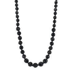 A fashionable classic. Add sophistication to your ensemble with this black beaded necklace from 1928.NECKLACE DETAILS Length: 15 in.  Clasp: lobster-claw Not appropriate for children 14 years old and younger. Size: 15. Gender: unisex. Age Group: adult. Classic Necklaces With Round Beads For Evening, Classic Adjustable Necklaces For Evening, Classic Black Necklace For Party, Black Faceted Beaded Necklaces For Party, Classic Black Necklace For Formal Occasions, Black Single Strand Necklace For Party, Classic Black Single Strand Beaded Necklace, Classic Black Beaded Necklaces, Classic Black Beaded Necklaces With Polished Beads