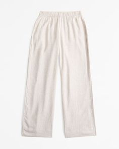 Women's Linen-Blend Pull-On Pant | Women's Bottoms | Abercrombie.com Women's Bottoms, Linen Women, Pull On Pants, Linen Blend, Leg Pants, Wide Leg Pants, Womens Bottoms, Mid Rise, Wide Leg