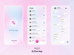 three screens with chat app icons displayed on one screen and the other showing what they are