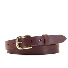 To choose your buckle, make a selection from the drop-down menu, and the picture will change to match. This warm brown leather belt has a narrow 1" (25mm) profile making it highly versatile.  Easily fitting both jeans and formal trousers, this luxurious skinny belt also makes a neat waist belt to cinch in dresses and coats. Carefully hand crafted from Italian vegetable tanned leather by a member of our small team at our London workshop;  these belts are constructed with press studs to enable buc Classic Belts With Leather Strap For Everyday Use, Classic Leather Strap Belts For Everyday Use, Classic Adjustable Belt Buckles For Everyday, Classic Leather Strap Belt For Everyday Use, Everyday Bridle Leather Belts And Suspenders With Removable Belt, Classic Adjustable Belt For Everyday, Classic Adjustable Belts And Suspenders For Everyday, Classic Belts With Brass Buckle For Everyday Use, Classic Everyday Belts With Brass Buckle