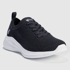 Step up your style with seamless comfort wearing the S Sport by Skechers™ Women’s Resse 2.0 shoe. An elevated update crafted with vegan materials, this easy-wearing pull-on shoe features a textured knitted upper with stretch-laces, a cushioned die cut Skechers Memory Foam™ insole and a smooth shock-absorbing midsole for a casual training and walking sneaker design. Black Breathable Slip-on Sneakers For Jogging, Black Breathable Slip-on Sneakers For Training, Functional Black Slip-on Sneakers With Arch Support, Black Breathable Fabric Sneakers, Slip-resistant, Skechers Shape Ups, Black Breathable Fabric Slip-on Sneakers For Running, Skechers Memory Foam, Skechers Relaxed Fit, Walking Sneakers