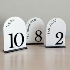 Elevate your wedding tables with our exquisite acrylic table numbers, the perfect blend of modern elegance and clear sophistication. Each number is precision-cut from flawless acrylic, promising a luxurious look that will beautifully guide your guests to their seats. Customizable to align with your wedding theme, these table numbers aren't just practical; they're a chic statement piece that will complement your decor and be remembered long after your special day. Sign and Stand Thickness: 1/8 in Travel Wedding Theme Decoration, Table Number Acrylic, Word Table, Table For 12, Acrylic Table Numbers, Acrylic Table Number, Travel Theme Wedding, Wedding Table Number, Travel Theme