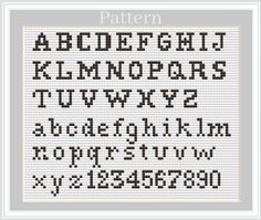 a cross stitch alphabet with numbers and letters