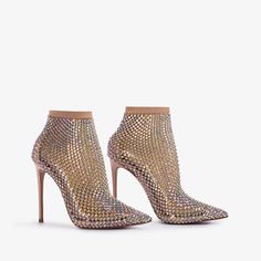 Skin nude fishnet ankle boot with Crystals - Le Silla Le Silla Shoes, Cowboy Ankle Boots, Christopher Walken, Fashionable Shoes, Shoe Gallery, Walk In My Shoes, Cream Shoes, March 2024, The Boutique