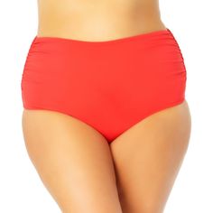 Anne Cole Womens Plus Size High-Waist Bikini Bottoms Color Poppy Red Size 20w Red Short-length Swimwear For Beachwear, Red Short Length Swimwear For Beachwear, Red Short Length Swimwear For Beach, Red Fitted Short Length Swimwear, Red Fitted Short-length Swimwear, Red Bottoms For Pool And Beach Season, Red Ruched Swimwear For Beach Season, Red Brief Bottoms For Beach Season, Red High Waist Bottoms For Poolside