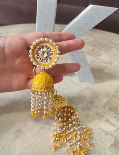 Haldi Function, Pearl Wedding, Copper Earrings, Jewellery Making, Mustard Yellow, Round Shape, Beautiful Earrings, Screw, Mustard