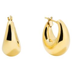 Our electroform hoops collection is designed to keep you on trend without weighing you down. Made of 14k yellow gold, and sturdy enough to withstand everyday wear. Small: 20mm, approximately 4.3 grams per pair Medium: 25mm, approximately 5.6 grams per pair Large: 30mm, approximately 8.5 grams per pair