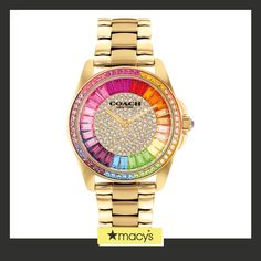 in stock Luxury Multicolor Watches With Diamond Hour Markers, Multicolor Formal Watch With Diamond Hour Markers, Multicolor Watches With Diamond Hour Markers, Multicolor Watch With Diamond Hour Markers, Multicolor Watches With Diamond Hour Markers And Round Dial, Luxury Multicolor Chronograph Watches, Coach Watches With Diamond Hour Markers And Round Dial, Coach Watch With Diamond Hour Markers, Luxury Coach Watches With Polished Finish