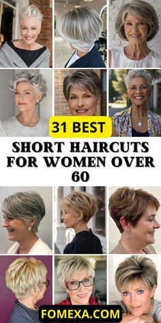 Discover the cutest pixie haircuts for older women, featuring 27 trendy options for fine, curly, and gray hair. These pixie cuts are ideal for women over 60, offering both modern and low-maintenance styles. Whether you’re looking for a bold undercut or a soft layered pixie, these haircuts provide flattering options for round faces and women who wear glasses. Stay on trend with these chic and practical pixie styles. Sew In Bob Hairstyles, French Braid Short Hair, Cute Hairstyles For School, Easy Hairstyles Quick, Haircuts For Thin Fine Hair