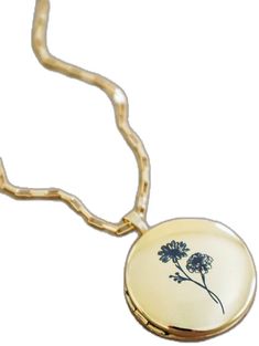 Bouquet Locket, Birth Flower Bouquet, Enamel Locket, Gold Locket Necklace, Month Gifts, Gold Locket, Photo Locket, Oct 30, Birth Flower