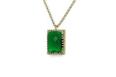 "Revel in the elegance of this Emerald necklace, a favorite from our collection of handmade necklaces. This gem necklace exudes luscious charm that you can wear on its own or with other matching pieces. Adorable gift jewelry for the season. ♥ Gemstone Type - Emerald (Lab Created) ♥ Gemstone Size - 13x18mm ♥ Gemstone Cut - Rectangle - More options available in the drop down menu ♥ Metal Type (Main Photo) - 14k Gold Filled - More options available in the drop down menu ♥ Length (Model Photo) - 45c Luxury Rectangular Emerald Necklace, Elegant Rectangular Emerald Necklace, Elegant Rectangular Emerald Necklace For Formal Occasions, Elegant Rectangular Emerald Necklace For Formal Events, Elegant Green Emerald Necklace With Rectangular Pendant, Elegant Green Rectangular Emerald Necklace, Classic Green Necklace With Rectangular Pendant, Elegant Green Necklace With Rectangular Pendant, Gold Necklaces With Rectangular Stone For Formal Occasions