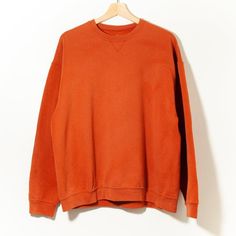 90s Vintage Distressed Crewneck Sweatshirt Burnt Orange Sun Faded Worn to Perfection SportswearLARGE : see measurements for exact fit !!!Measurements: Chest : 24"  (Pit To Pit)  Length : 25.75"  (Center Back Neck to Hem)Condition: 8/10, sun faded distressed, rip on bottom hem  *USE ZOOM FOR DETAILS.Material:  50% Cotton 50% PolyesterTag / Brand : Fruit of the Loom , Made in HondurasVisvim Gallery Dept Off-White RRL*PLEASE BE AWARE THESE ITEMS ARE VINTAGE AND SHOW SIGNS OF WEAR. *There may be sma Nike Sweatshirts Orange, Orange Cotton Sweatshirt With Relaxed Fit, Orange Relaxed Fit Cotton Sweatshirt, Orange Relaxed Fit Crew Neck Sweater, Orange Relaxed Fit Long Sleeve Sweatshirt, Orange Relaxed Fit Sweatshirt With Crew Neck, Orange Relaxed Fit Crew Neck Sweatshirt, Orange Crew Neck Sweatshirt For Loungewear, Vintage Washed Tops For Winter