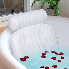 After a stressful day, you need to relax and treat yourself a hot water SPA is a good choice. A long-term SPA needs a good bath pillow to help you support your head neck, and back. Our bath pillow is designed to last long, it is a soft, breathable, and comfortable bath pillow, and we are confident that you will love and enjoy it. Symple Stuff | Symple Stuff Bath Pillow for Bathtub Support Neck, Head, & Back w / Non-Slip Suction Cups in White | 3.1" H X 13.5" W X 12.5" D | Wayfair Bathtub Women, Bathtub Large, Bathtub Pillow, Bath Pillow, Hot Tub Accessories, Bath Tray, Bathtub Design, Tub Cleaner, Bath Pillows