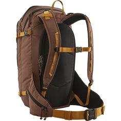 the back view of a backpack with straps and buckles on it's sides