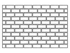 a black and white drawing of a brick wall with several squares on the bottom half