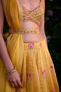 Yellow Chanderi Sets For Reception, Yellow Organza Sharara With Intricate Embroidery, Yellow Organza Set With Intricate Embroidery, Yellow Organza Sets With Intricate Embroidery, Yellow Organza Lehenga With Intricate Embroidery, Yellow Organza Dupatta With Intricate Embroidery, Yellow Organza Choli With Intricate Embroidery, Yellow Embroidered Organza Set, Yellow Organza Lehenga With Resham Embroidery