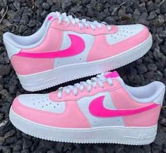 ad eBay - Nike Air Force 1 Custom White Shoes 'Princess Light Pink & Hot Pink' Sneakers - Buy Now, click the link (eBay) Hot Pink Air Force 1, Pink Nike Air Force 1 Synthetic, Pink Nike Air Force 1 With Synthetic Material, Pink Nike Air Force 1 With Round Toe, Pink Nike Air Force 1 Lace-up Synthetic, Cute Jordans For Women, Pink Nike Shoes Women, Custom White Shoes, Shoes Nike White