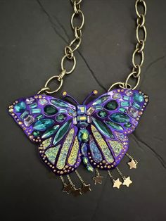 BETSEY JOHNSON YOU GIVE ME BUTTERFLIES BUTTERFLY STATEMENT NECKLACE | eBay Bohemian Necklace With Butterfly Charm, Butterfly Charm Pendant Necklace For Party, Butterfly Pendant Necklace For Party, Unique Butterfly Charm Pendant Necklace, Unique Pendant Necklace With Butterfly Charm, Butterfly Charm Necklace For Party, Bohemian Butterfly Jewelry For Parties, Handmade Butterfly Necklace For Parties, Butterfly Clothes