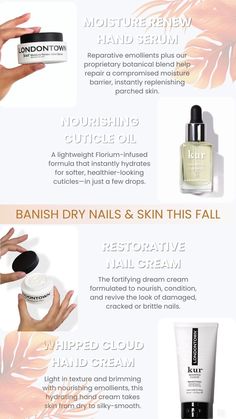 Say goodbye to dry, brittle nails and hello to nourished skin this fall 🍂 Hydrate and restore with our lineup of creams, oils, and serums—perfect for keeping your glow going strong all season! ✨ Dream Cream, Brittle Nails, Cream Nails, Dry Nails, Hand Care