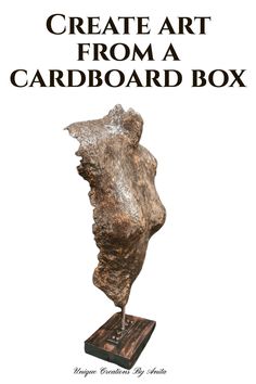 a book cover with an image of a rock and the words create art from a cardboard box