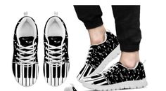 Women Musical Print Sneakers Size Information: Print Sneakers, Sneakers White, Womens Sneakers, White And Black, Musical, Women Shoes, Black And White, Sneakers, White