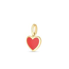 Right from the heart, this beautiful 14k yellow gold high polish Mini Red Enamel Heart Charm adds a little pop of color on any necklace or bracelet. Pendant Information Item Width 0.23 inches Item Height 0.47 inches Metal 14K Yellow Gold Red 14k Gold Heart Cut Jewelry, 14k Gold Heart Cut Red Jewelry, Yellow Gold Enamel Charms For Gift, 14k Gold Charms For Valentine's Day Gift, Red Enamel Jewelry With Charms, Red Enamel Jewelry For Valentine's Day, Red Heart-shaped Charm Jewelry, Yellow Gold Enamel Heart Charm Jewelry, Red 14k Gold Jewelry For Valentine's Day