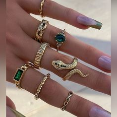 Bundle 3 Items For $30 Items Must Be Under $20 Ring Sizes Between 6-8 Material: Zinc Alloy Top Rated Seller Quick Shipper Open To Offers 4000+ Listings Sold Ring For Index Finger, Midi Ring Set, Dark Jewelry, Index Finger, Rhinestone Choker, Gold Collar, Rhinestone Ring, Snake Ring, Stacked Jewelry