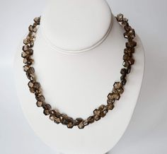 Natural Smokey Quartz necklace Elegant Brown Faceted Necklace, Elegant Brown Necklace With Lobster Clasp, Elegant Brown Chain Necklace As Gift, Friends Style, Nature Necklace, Ruby Beads, Garnet Necklace, Gold Flecks, June Birthstone