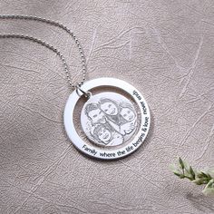 Our Circular Ring Photo Engraved Pendant Necklace lets you freeze a moment in time to wear and cherish. Add your photo to the front of the round charm. The larger outer circular ring can be engraved with names or a message up to 60 characters long. Personalize the reverse side of the round photo charm with a meaningful message or date up to 30 characters! Meticulously hand crafted from brilliant .925 Sterling Silver. A great gift for Mother's Day, anniversary, family members or anyone you love. Cheap Sentimental Necklace With Round Pendant, Cheap Etched Round Pendant Necklaces, Cheap Round Pendant Necklace For Father's Day, Engraved Circular Jewelry Gift, Mother's Day Jewelry With Engraving Option On Round Pendant, Mother's Day Round Pendant Jewelry With Engraving Option, Mother's Day Engraved Round Pendant Jewelry, Mother's Day Engraving Round Pendant Jewelry, Personalized Engraved Circular Jewelry