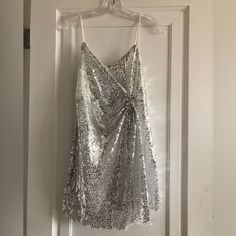 Festive And Sparkly! Oversized Dress, Star Dress, Line Dress, Silver Dress, Silver Sequin, Silver Stars, Silver Glitter, Pretty Dresses, A Line Dress