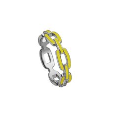 Carmine Enamel Ring | Jennifer Zeuner Jewelry Chain Link Ring, Link Ring, Linking Rings, Enamel Ring, Gold Plated Silver, Gold Plated Sterling Silver, Gold Vermeil, Chain Link, Color Splash