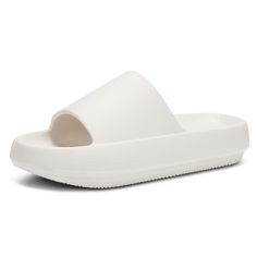 PRICES MAY VARY. The slides are made of high-quality EVA, which is environmentally friendly, odorless, noise-free, non-absorbent and easy to clean. The slide features a 1.57-inch soft, high-stretch thick sole that gives you the comfort of walking on clouds. This is a very light and supportive pair of comfortable slides that can relieve foot pain and other conditions that can affect your feet. The cloud slide is designed with a non-slip texture, which has good slip resistance and wear resistance. Pillow Slippers, Gym Showers, Cloud Slides, Shower Shoes, Slides For Women, Men Sandals, On Clouds, Walking On Clouds, Slides Sandals