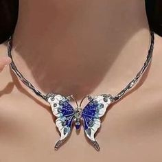 Length: 31-40cm Butterfly Rhinestone, Necklace C, Rhinestone Choker Necklace, Rhinestone Choker, Choker, Choker Necklace