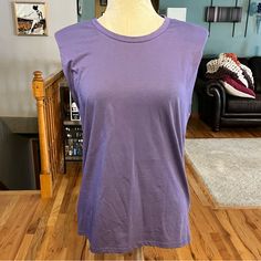 Brand New From Spain!! Massimo Dutti Unique Take On A Tshirt, Lavender Sleeveless Muscle Tee Crewneck With Slight Shoulder Pads, Tag Is In Euros! Size Small Open To Offers And Will Ship Bundles Of Multiple Items For Discounted Prices! Please Message With Questions, For Measurements Or Additional Pictures Smoke Free Home Stretch Cotton Purple Tank Top, Purple Stretch Cotton Tank Top, Stretchy Purple Cotton Tank Top, Casual Purple Cotton Tank Top, Purple Stretch Tank Top, Casual Stretch Purple Tank Top, Casual Purple Stretch Tank Top, Lavender Stretch Sleeveless Top, Lavender Sleeveless Stretch Top