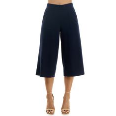 You can't go wrong with these women's culotte pants from Nina Leonard. Finding the perfect fit and size for women's clothing requires basic measurements of your chest, waist, hips and inseam. Use this guide to learn more about sizing and everything Kohl's has to offer in women's fashion. You can't go wrong with these women's culotte pants from Nina Leonard. Finding the perfect fit and size for women's clothing requires basic measurements of your chest, waist, hips and inseam. Use this guide to l Spring Knee-length Pants With Elastic Waistband, Knee-length Bottoms With Side Pockets For Spring, Spring Stretch Culottes With Pockets, High-waist Capris With Pockets For Work, High Waist Capris With Pockets For Work, Chic Stretch Culottes Ankle-length, Chic Stretch Wide Leg Culottes, Blue Bottoms With Elastic Waistband And Cropped Leg, Chic Wide-leg Culottes With Pockets