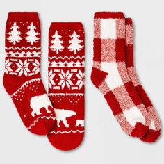 Kids' XS/S 2pk Fair Isle Cozy Crew Socks Wondershop Red/White Plaid Polar Bear Description: Crew socks that go great with a casual look Made from a lightweight fabric that will let your feet breathe Graphic print for added fun Material: 98% Polyester, 2% Spandex Package Quantity: 2 Height Type: Crew Size XS/S Brand: Wondershop  Model: Crew socks Size: S Material: 98% polyester, 2% spandex Color: Red Item Condition: New Comments: Other details: MSRP: $0.00 UPC: [[UPC\EAN\ISBN]] All items are avai Cozy Red Winter Socks, Cozy Red Socks For Winter, Cozy Red Socks For Fall, Stalking Stuffers, Tissue Paper Trees, Holiday Mini Session, White Polar Bear, Socks Christmas, Comfy Socks