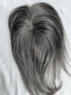 Luxury Human Hair Topper Real Human Hair Topper with Virgin Hair  Most Real Salt And Pepper Silver Grey Hair Mix Most Realistic 3x5 Mono Mesh Base This salt and pepper color real human hair topper is add more volume for your mix grey hair and blend perfect for your existing thinning hair crown area. This silver-grey human hair toppers hair quality is the best in the market.    This till style 100% human hair topper is a new addition to older women age defying hairstyles it us perfect for covering hair loss amd thinning crown can be used as short hair style or medium hair style avialable and different lengths to add volume and texture to hair. 1 real hunan hair topper 2 Breathable mono mesh base with realistic part 3 Available in multiple lengths  Till style Human Hair Topper is the perfect Salt And Pepper Hair Toppers, Grey Hair Topper, Grey Hair Pieces, Human Hair Toppers, Grey Blonde Hair, Human Hair Pieces, Chemo Gifts, Salt And Pepper Hair, Affordable Wigs