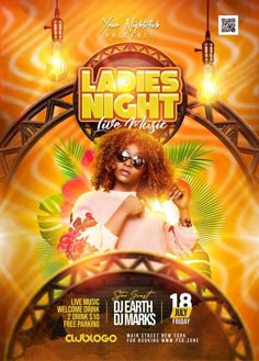 the flyer for ladies night in miami