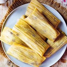 tamales on a plate ready to be eaten