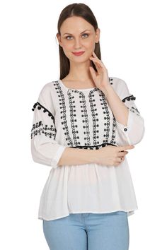 • Versatile piece.• Soft and comfortable fabric.• Unique and eye-catching design.• Boho Chic Yoke Embroidered Top. Navy Blue Pajamas, Womens Pajama Shorts, Designer Dresses For Women, White Lace Top, Womens Kimono, Women Shawl, Floral Kimono, Brand Store, Short Pajama Set